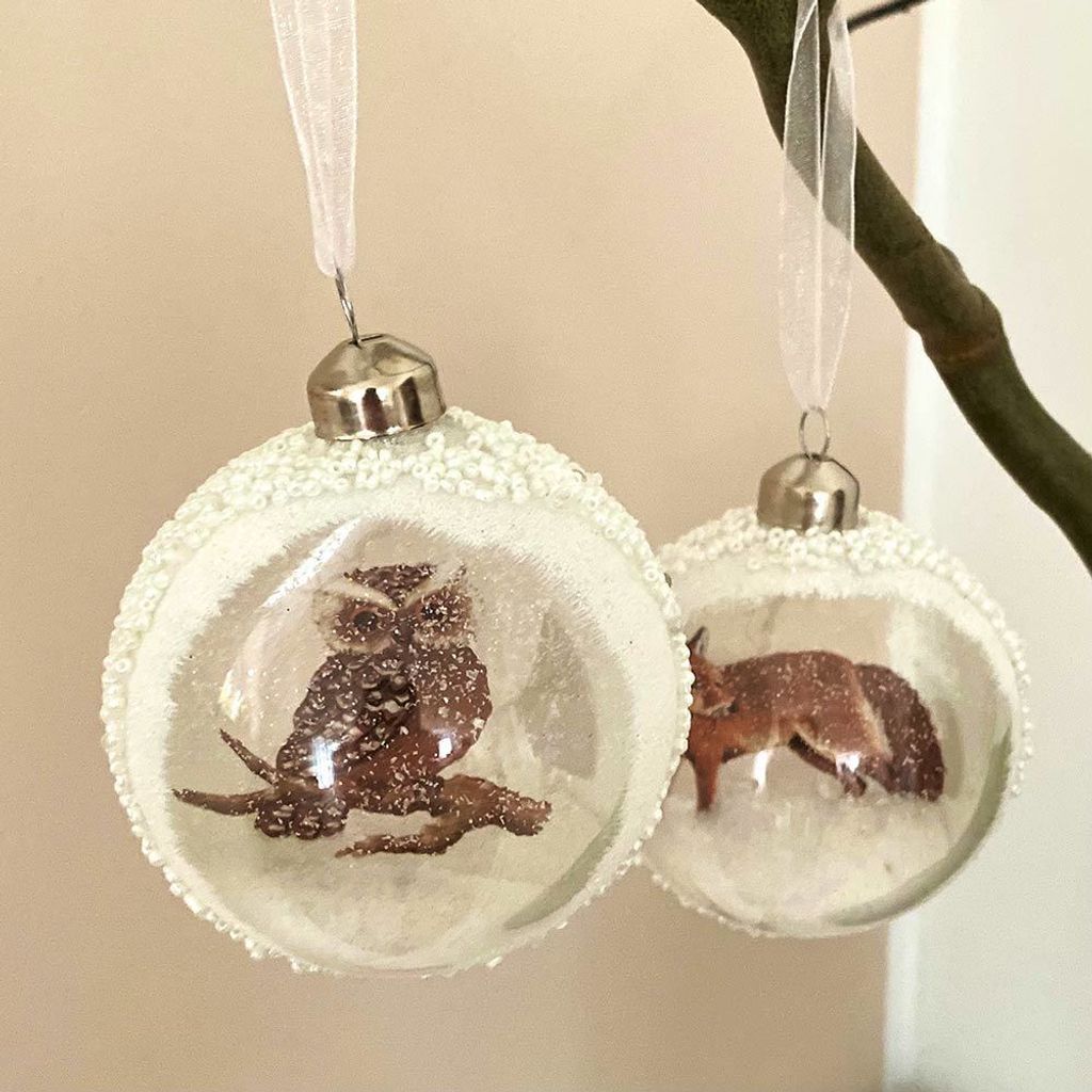 Christbaumkugeln Klarglas gefrostet Eule Kaufland.de