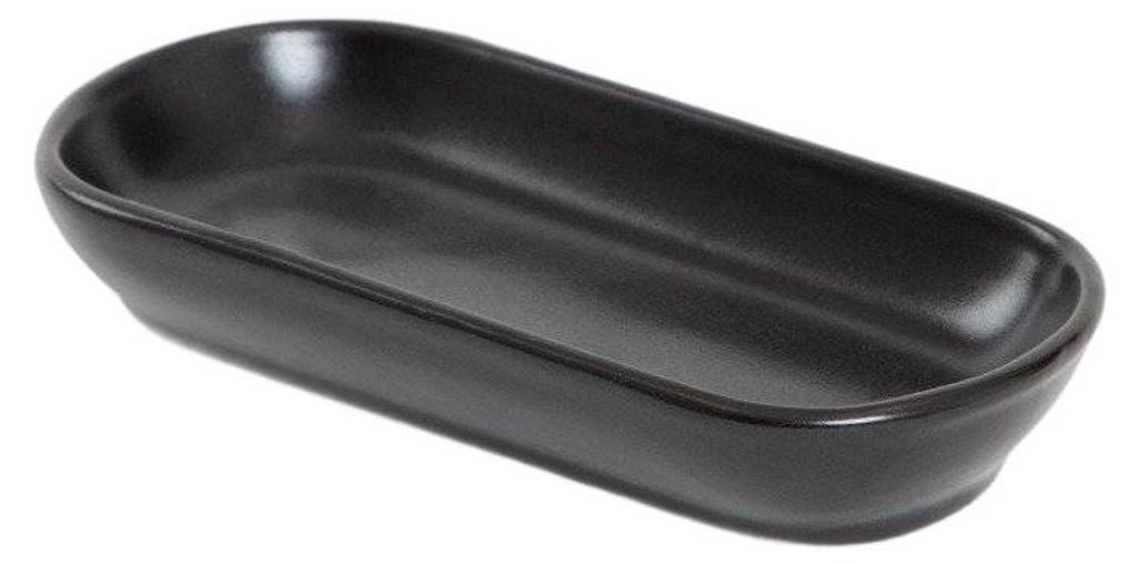 HOMLA FAMELIO ovaler schwarzer Teller 16 cm Produktbild 