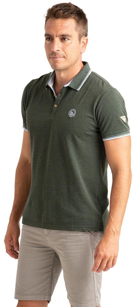 Privata Herren-Poloshirt mit kurzen Ärmeln, Baumwollmeliertes Strickmuster PRI2636