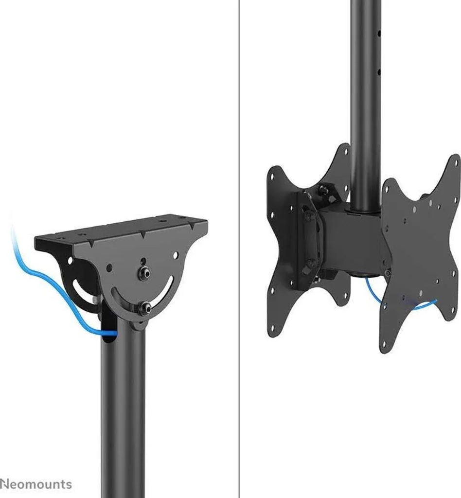 Support TV Sol sans perçage 2 Écrans 23-43 pouces Hauteur 156cm Noir - 11