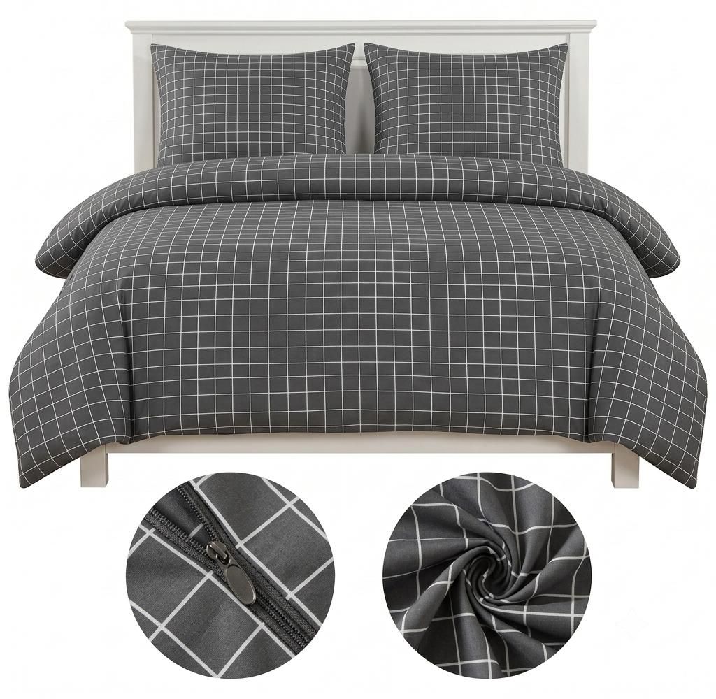 Komplet Pościeli Dwuosobowej Kratka 200X200 +2 70X80 Zdjęcie produktu 