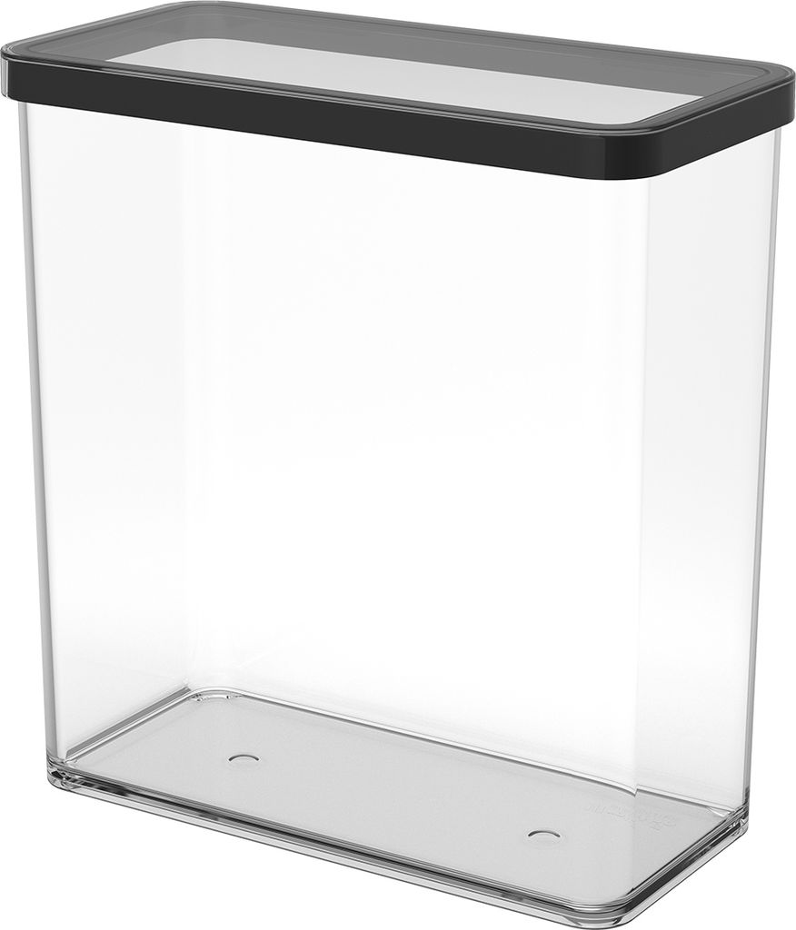 Premium Dose rechteckig 3,2 l LOFT, Farbe:Transparent / Schwarz