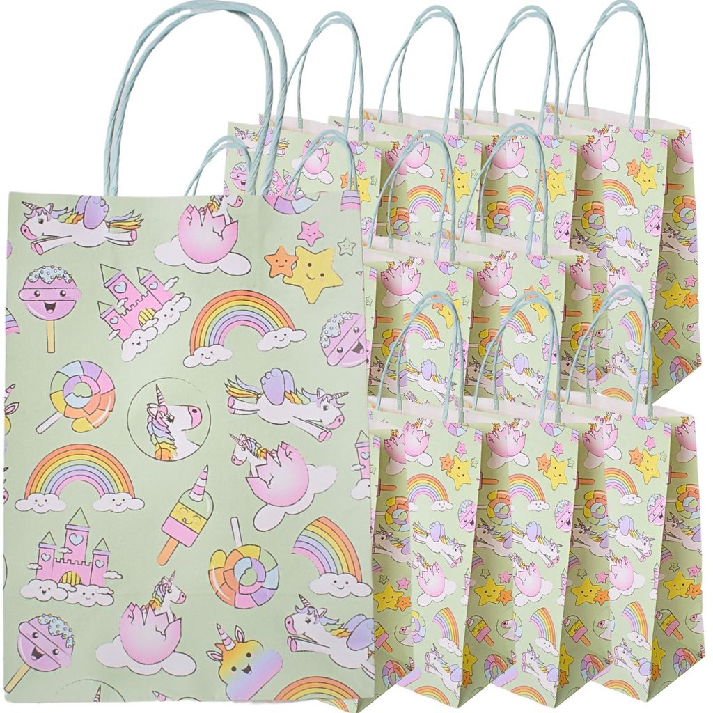 TE-Trend 12 Stück Geschenktüten Einhorn Kindergeburtstag Produktbild 