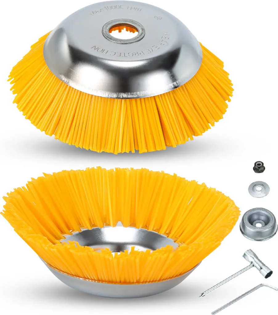 Embout Débroussailleuse pour Nettoyer Pavés et Mousses - Brosse Nylon 2pcs
