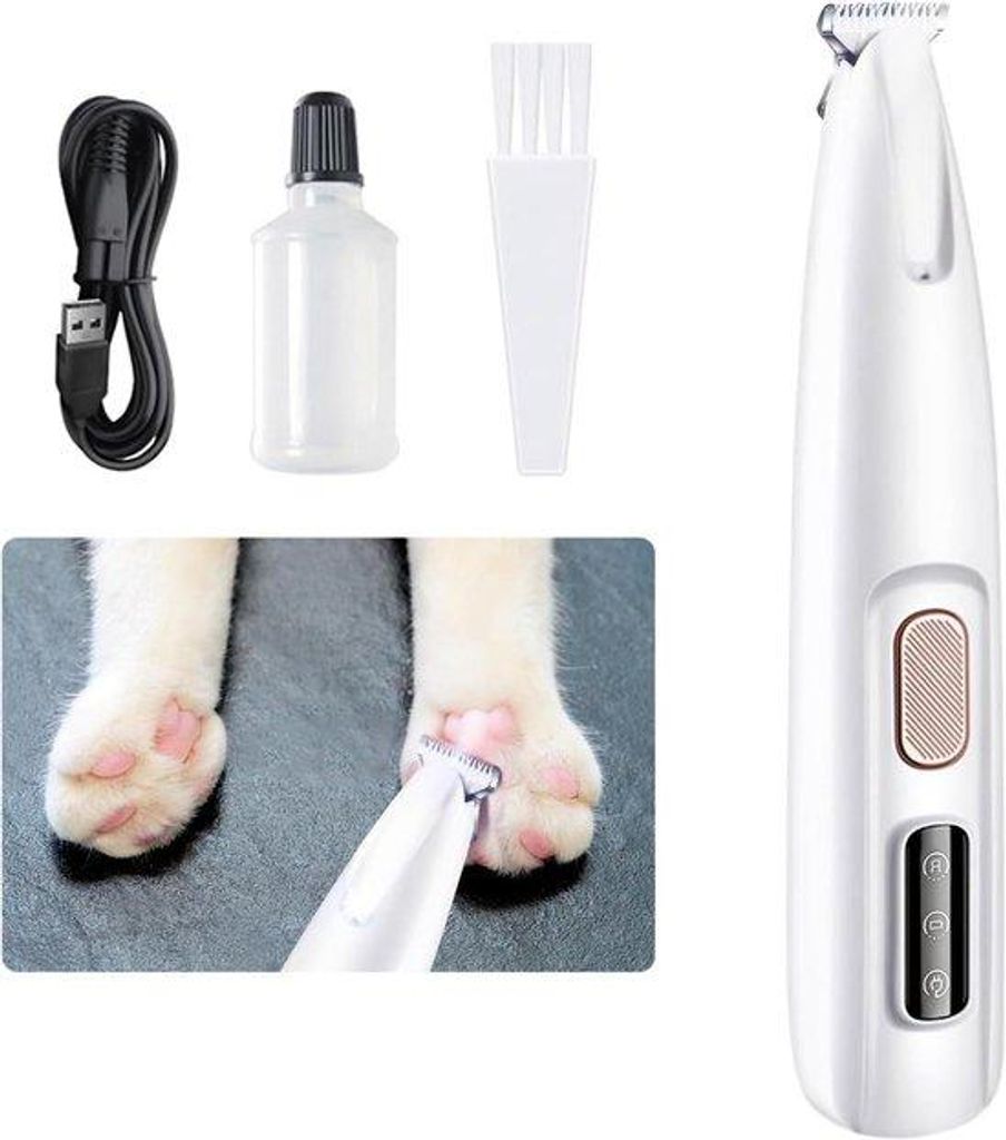 Elektrische Haustierkamm mit LED-Licht - ladbar und drahtlos, für Hunde und Katzen