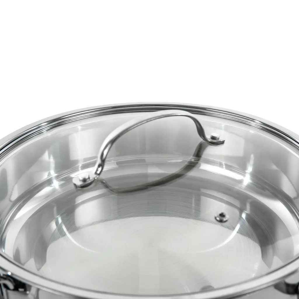 Chafing Dish en Acier Inoxydable Argent avec Couvercle de 4L - 9