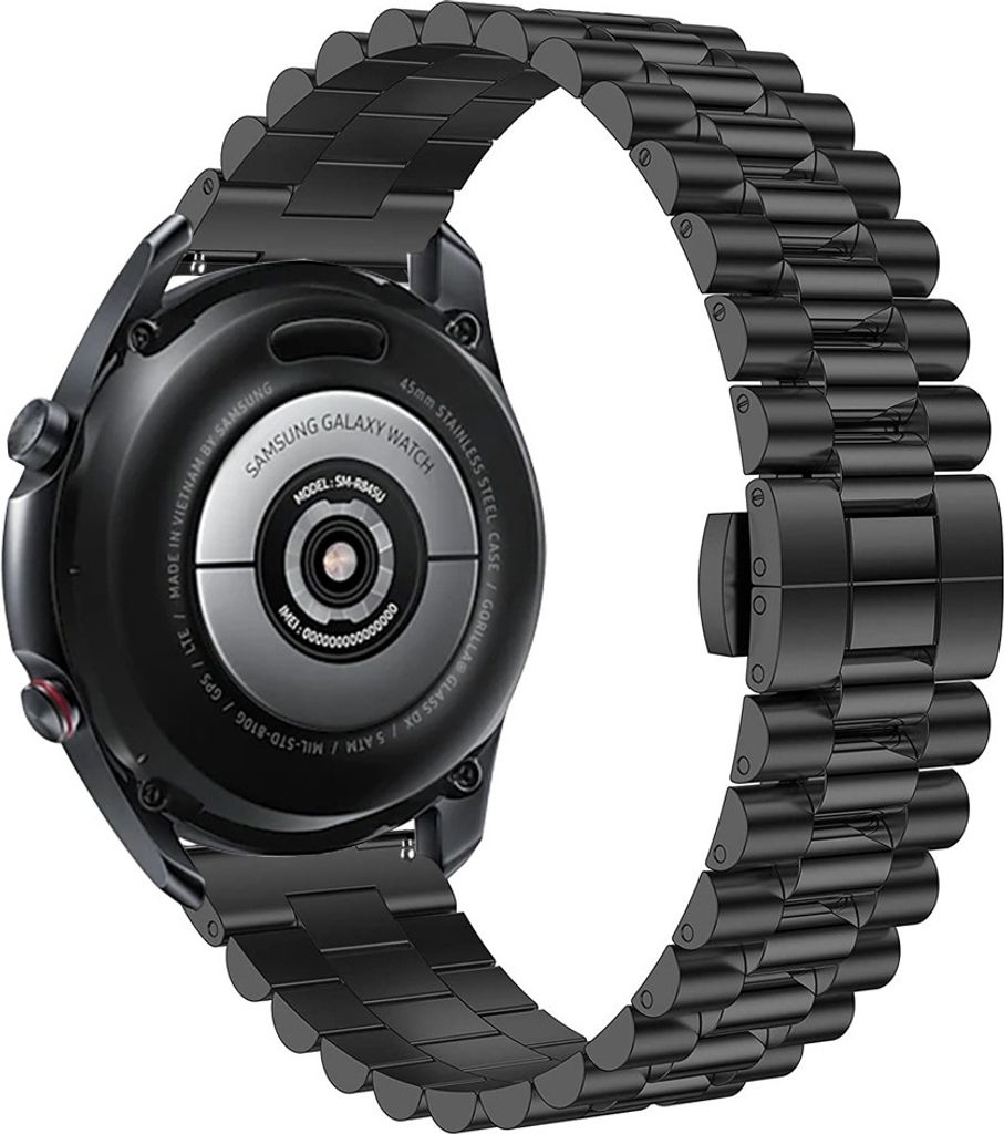 Strap-it Huawei Watch 3 (Pro) Presidential Stahlarmband (Schwarz)