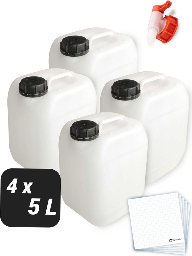 4er Set Kanister - lebensmittelecht - 5 Liter