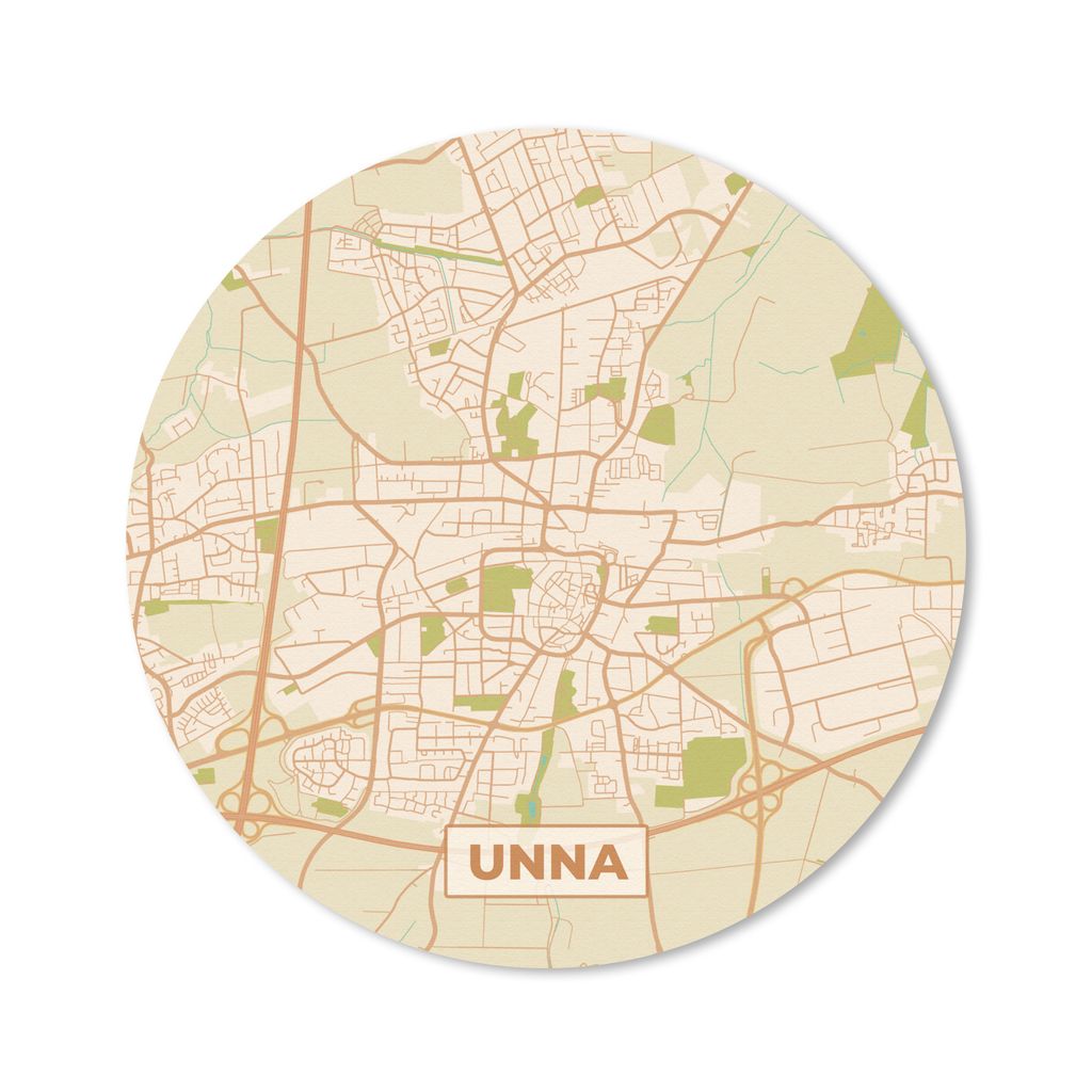 MuchoWow Mauspad Mousepad Unna - Vintage - Karte - Stadtplan - Grundriss 20x20 cm - Mousepads - Maus Mat - Pad - Mausunterlage - Schreibtischmatte