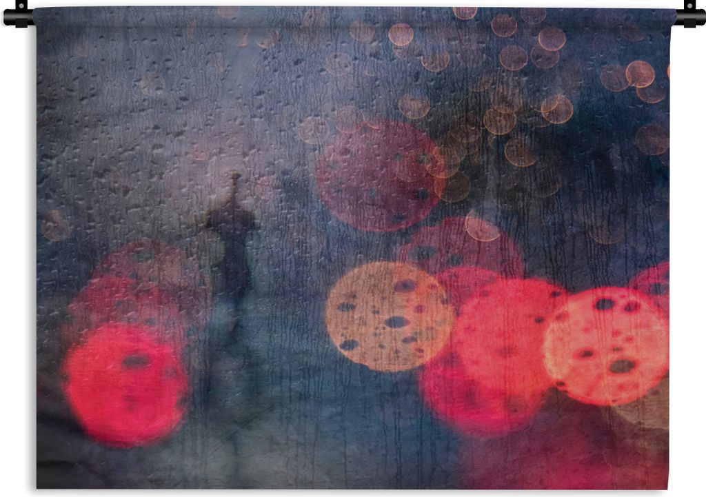 MuchoWow Wandteppich Wandbehang Abstrakt - Tropfen - Farben - Regen 60x45 cm Tapisserie Dekoration Wandtuch - Das Schlafzimmer
