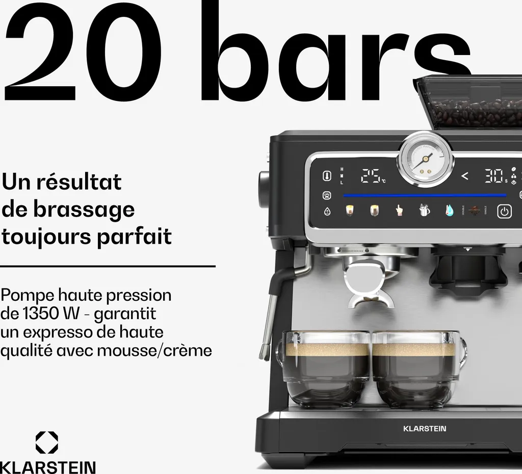 Machine à café 20 Bars GrandPresso Touch avec Buse Vapeur et Réservoir