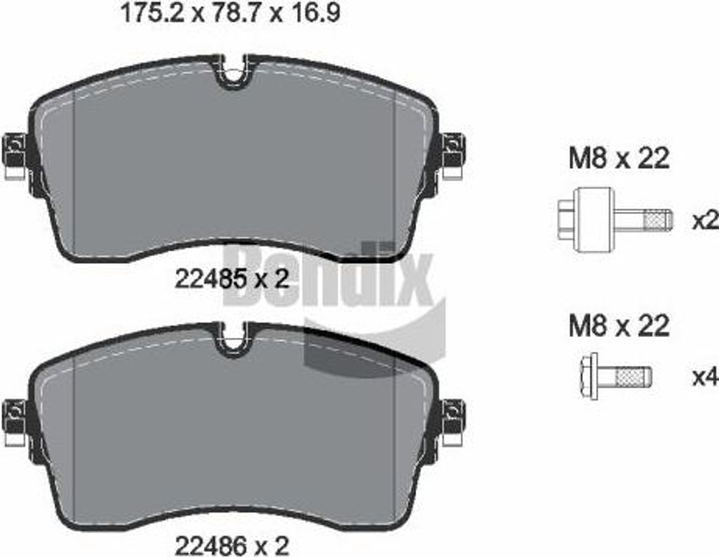 BENDIX Braking BPD2472 Bremsbelagsatz, Scheibenbremse OE LR110409 kompatibel mit Defender, Discovery, Evoque, Range Rover
