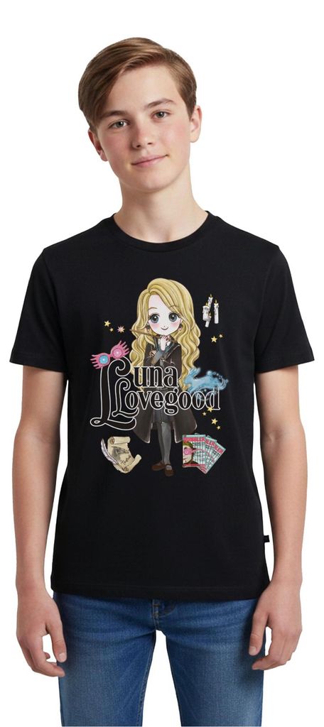 Spreadshirt Harry Potter Luna Lovegood Teenager Premium T-Shirt, 146/152 (10 Jahre), Schwarz