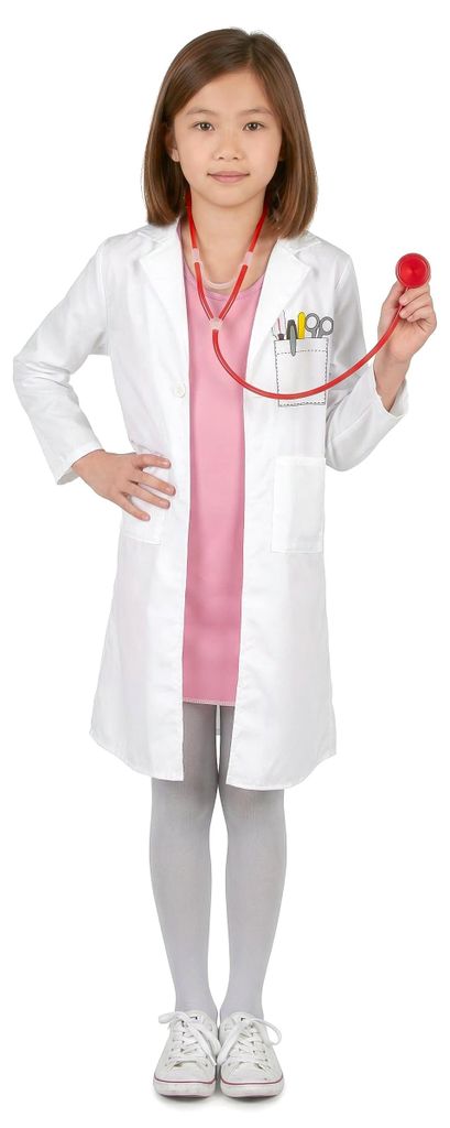 Arzt-Kinderkostüm Chefärztin weiss-rosa - 110-122 (4-6 Produktbild 