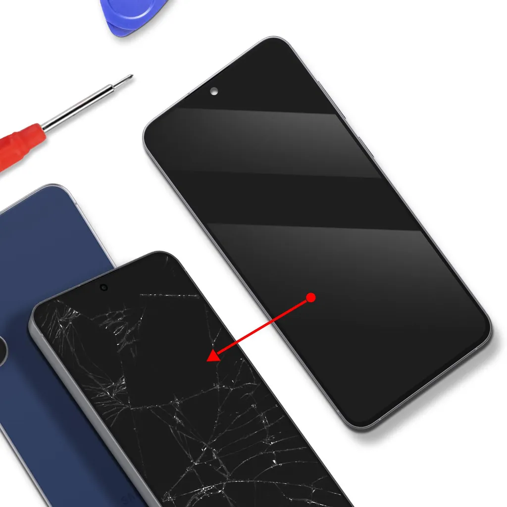 Écran Galaxy S25 FE Clappio LCD Haute Définition avec Châssis Bleu