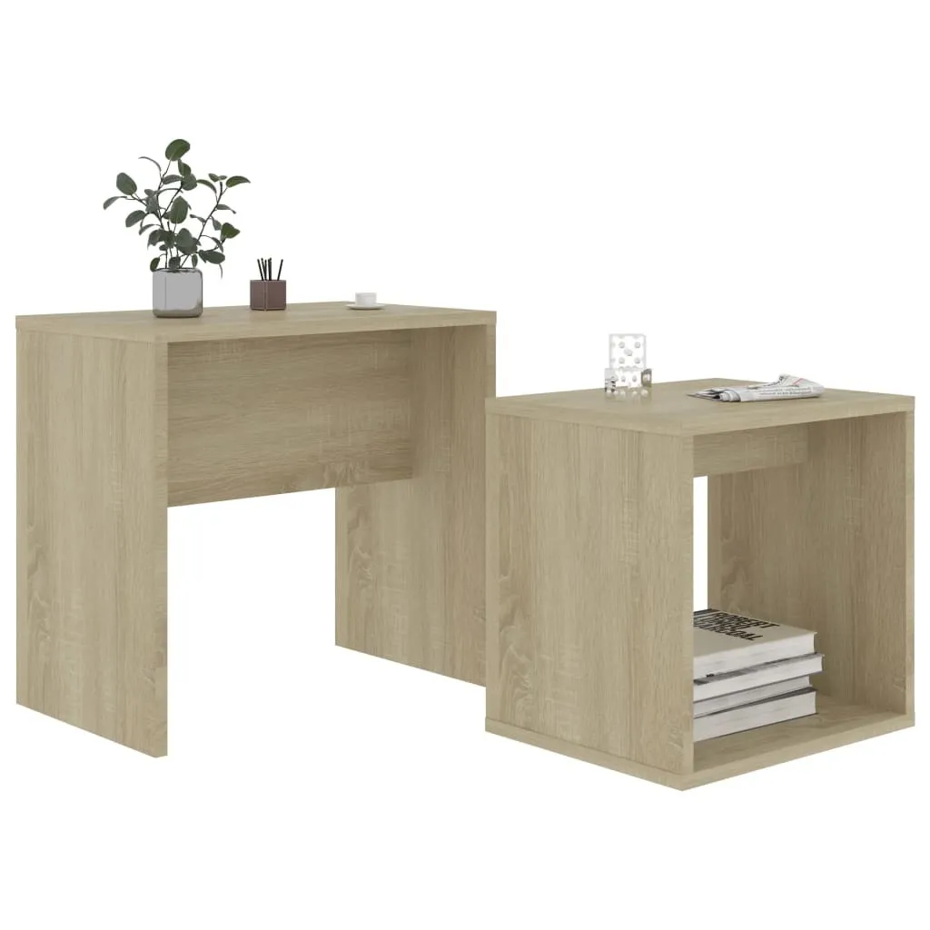 Ensemble table basse de salon chêne Sonoma pour apéritif et déco - 3
