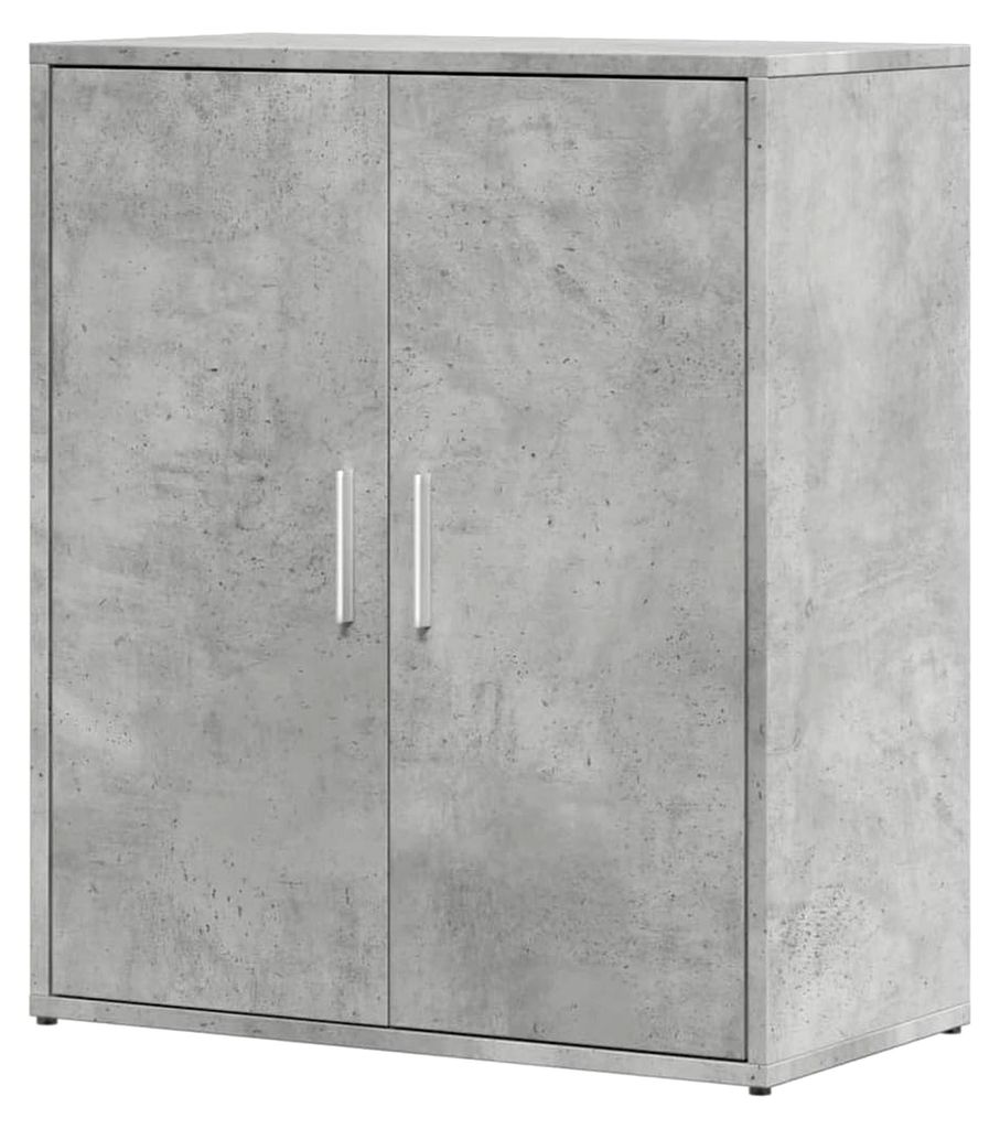 Sideboard, Kommode mit Stauraum, Beistellschrank für Wohnzimmer, Küche und Flur, Anrichte, Hochboard, Modern, Betongrau Holzwerkstoff
