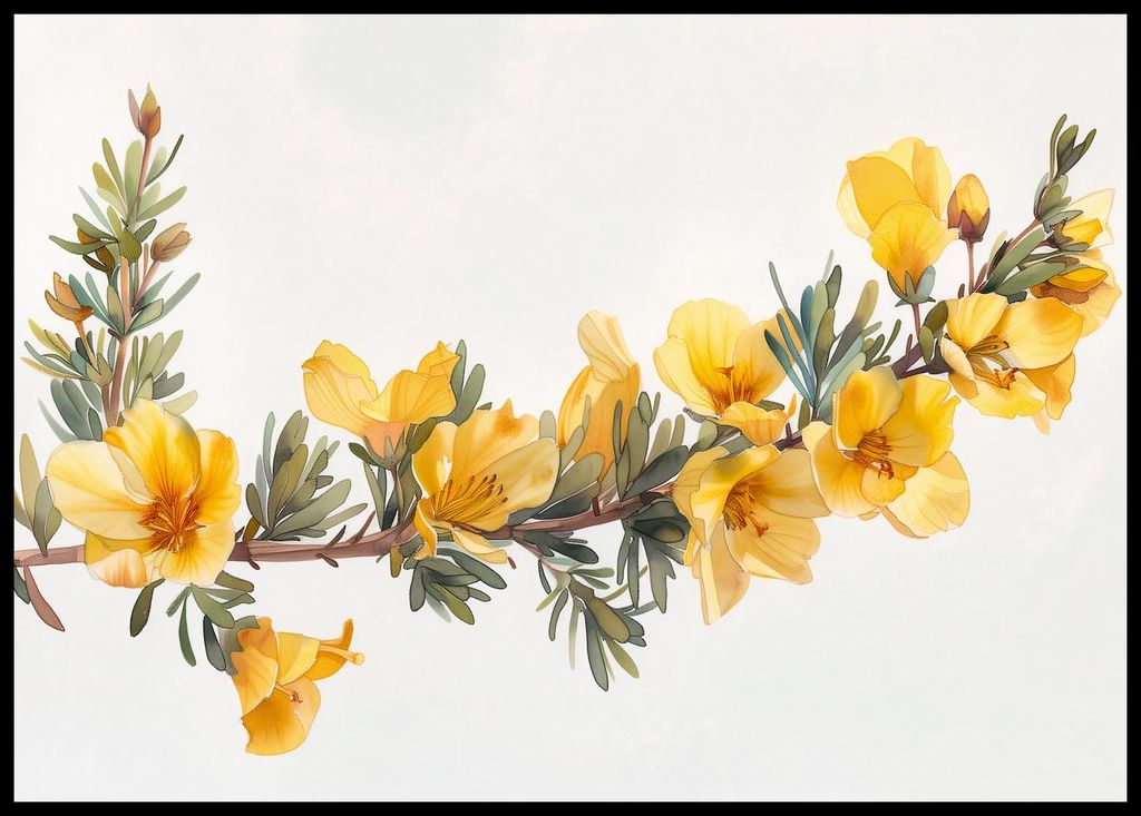 Plakat 84x59,5cm Gelbe Blumen