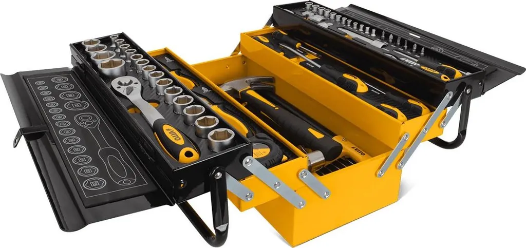 Caisse à outils robuste 90 pièces en acier chrome vanadium VITO
