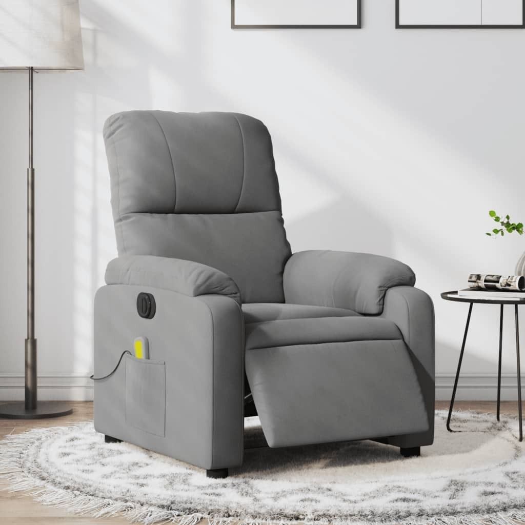 Maison Exclusive - Massagesessel Elektrisch Dunkelgrau Mikrofasergewebe