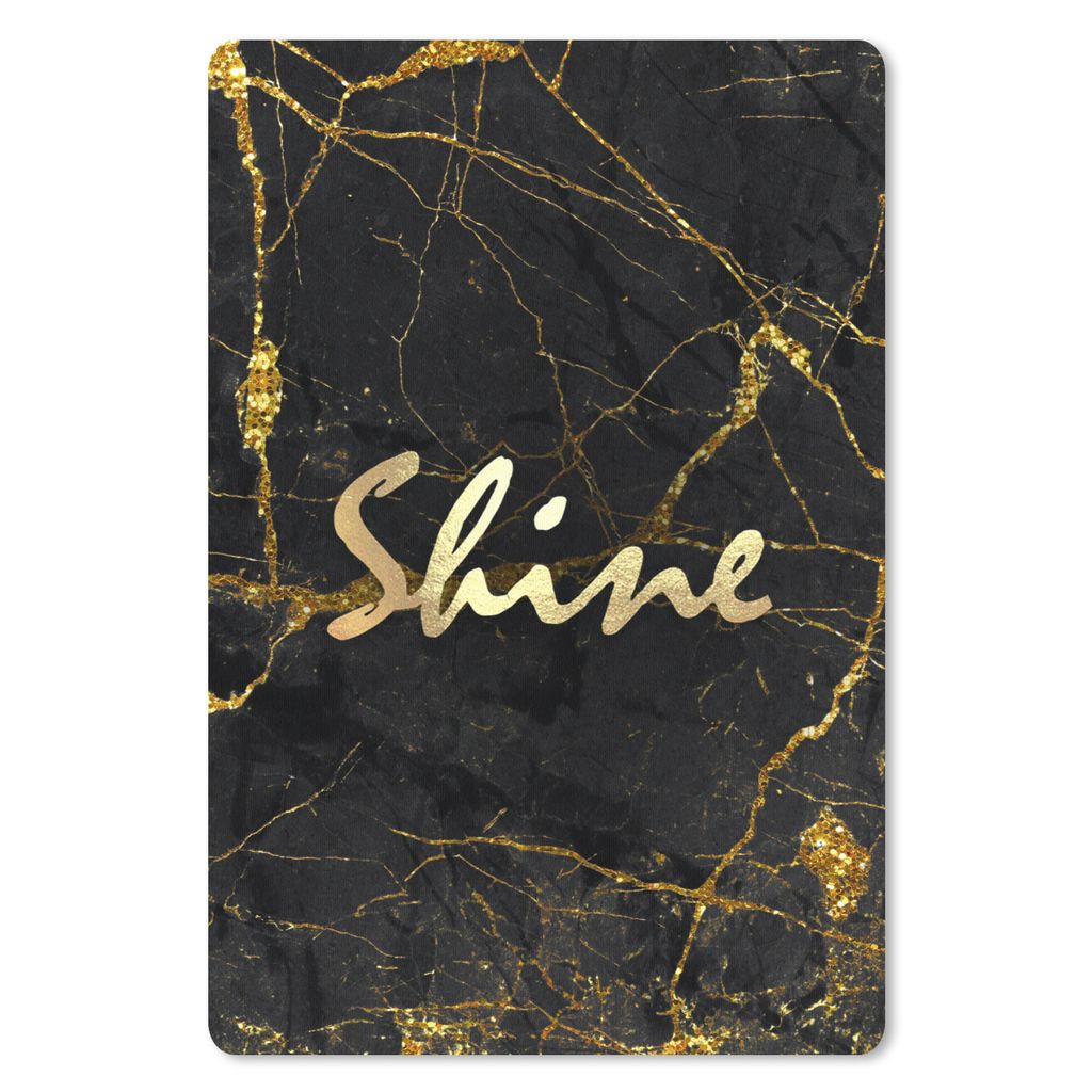 MuchoWow Mauspad Mousepad Zitat - Glänzen - Gold - Marmor 40x60 cm - Mousepads - Maus Mat - Pad - Mausunterlage - Schreibtisch Accesoire