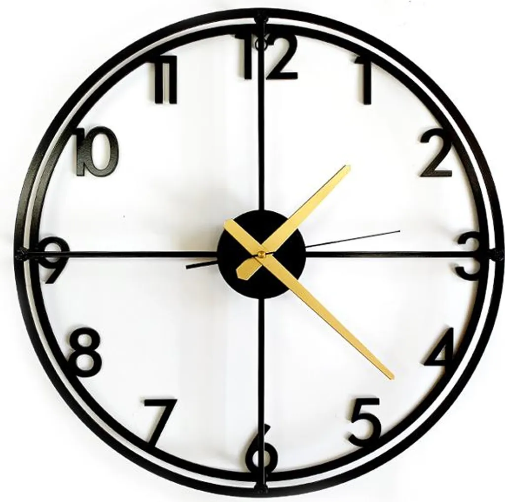 Horloge Murale Design Loft MONO Chiffres Noirs Style Vintage 40cm