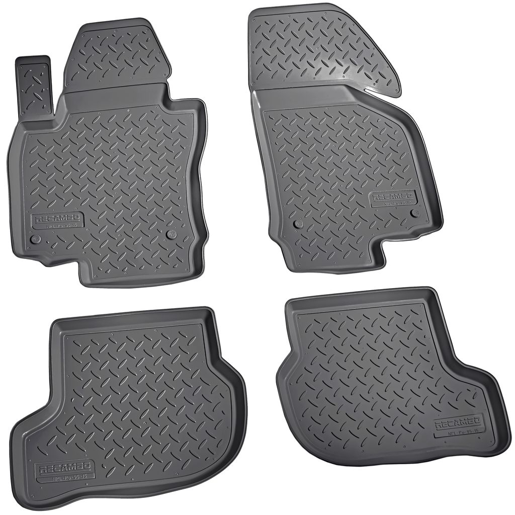 3D Gummi Fussmatten für SEAT Leon II | Typ 1P | BJ 2005-2012 | mit Rand