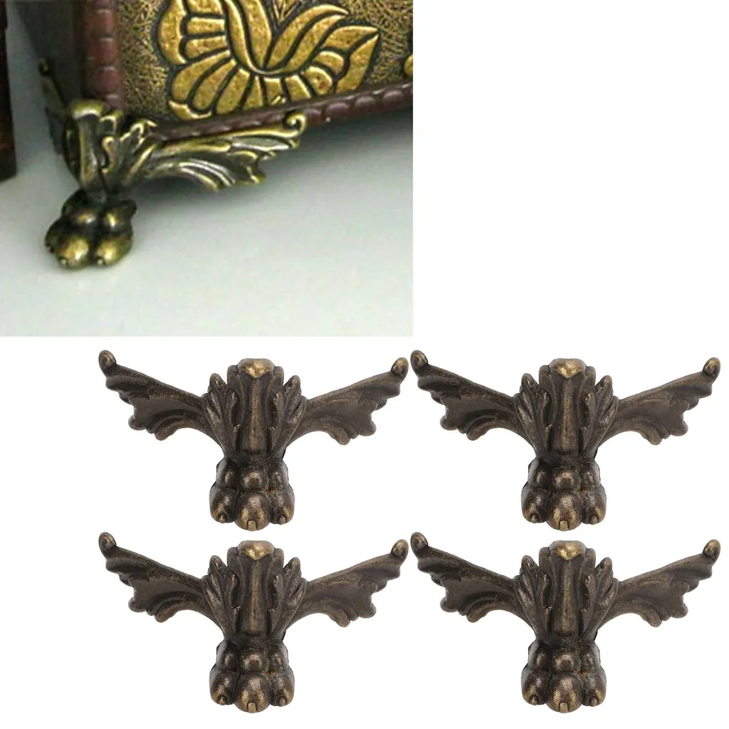 Piedini Vintage a Pipistrello in Legno per Mobili Chic - 4 Pezzi - 4
