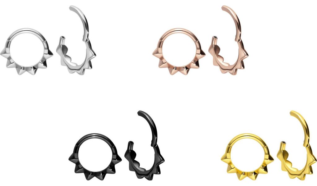 Ohrpiercing, Nasenpiercing, Septum Piercing Chirurgenstahl Segmentring Clicker SPITZEN