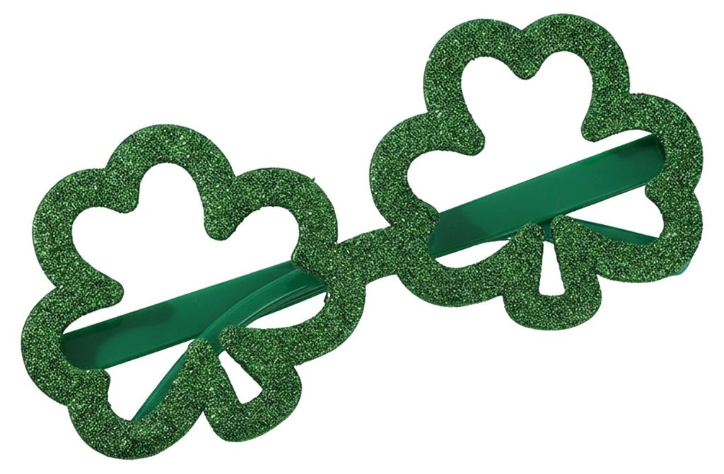 Glitzernde Brillen mit Kleeblatt-Motiv für Bierflaschen zum St. Patrick's Day – Grüne Glücksbringer-Foto-Requisiten im irischen Stil für Gast...