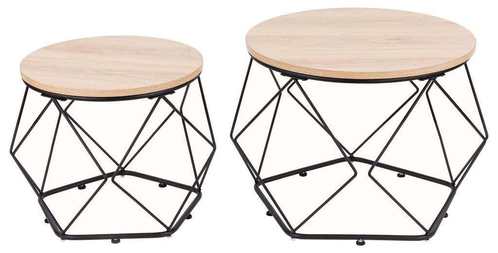home24 Beistelltisch - 2er-Set - Eiche Nachbildung / Produktbild 