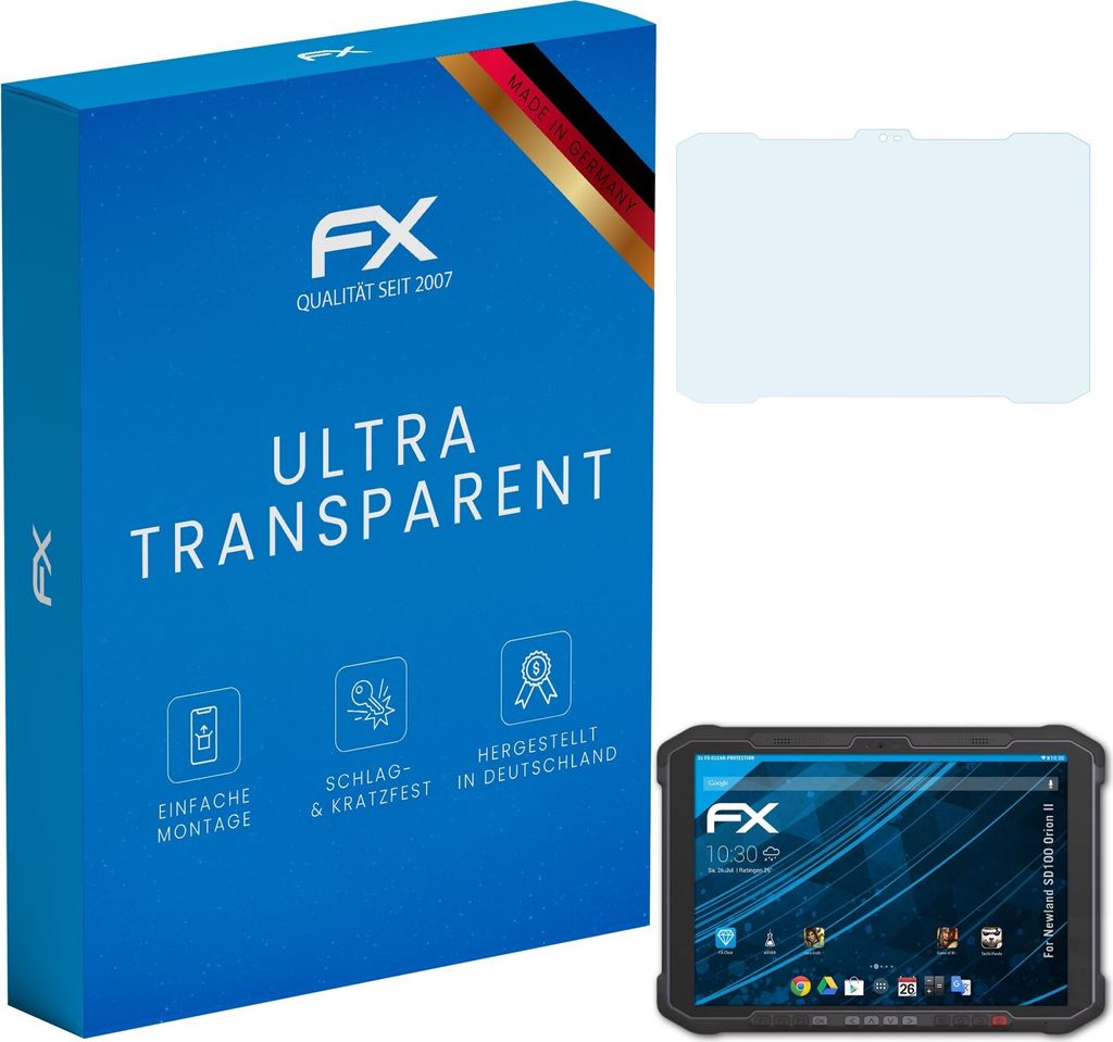 atFoliX FX-Clear 2x Schutzfolie kompatibel mit Newland SD100 Orion II Displayschutzfolie