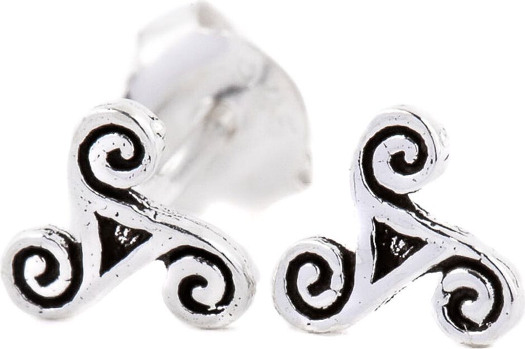 Ohrstecker Triskele sehr klein 925er Silber Schmuck