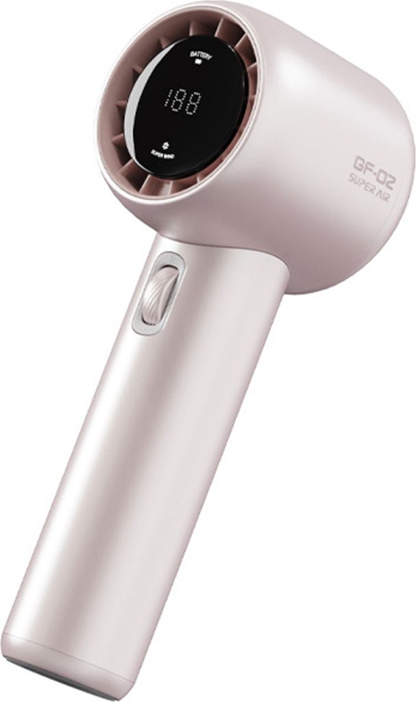 Tragbarer Handventilator, einstellbarer Turbo-Mini-Ventilator, Digitalanzeige, batteriebetrieben, wiederaufladbar über USB, persönlicher Ventilator