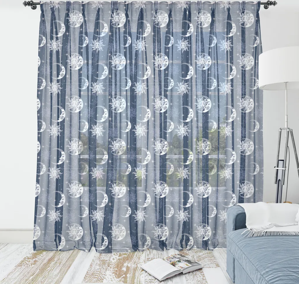 Tapisserie ABAKUHAUS Demi-Lune Ciel Mystique en Satin 210 x 274 cm