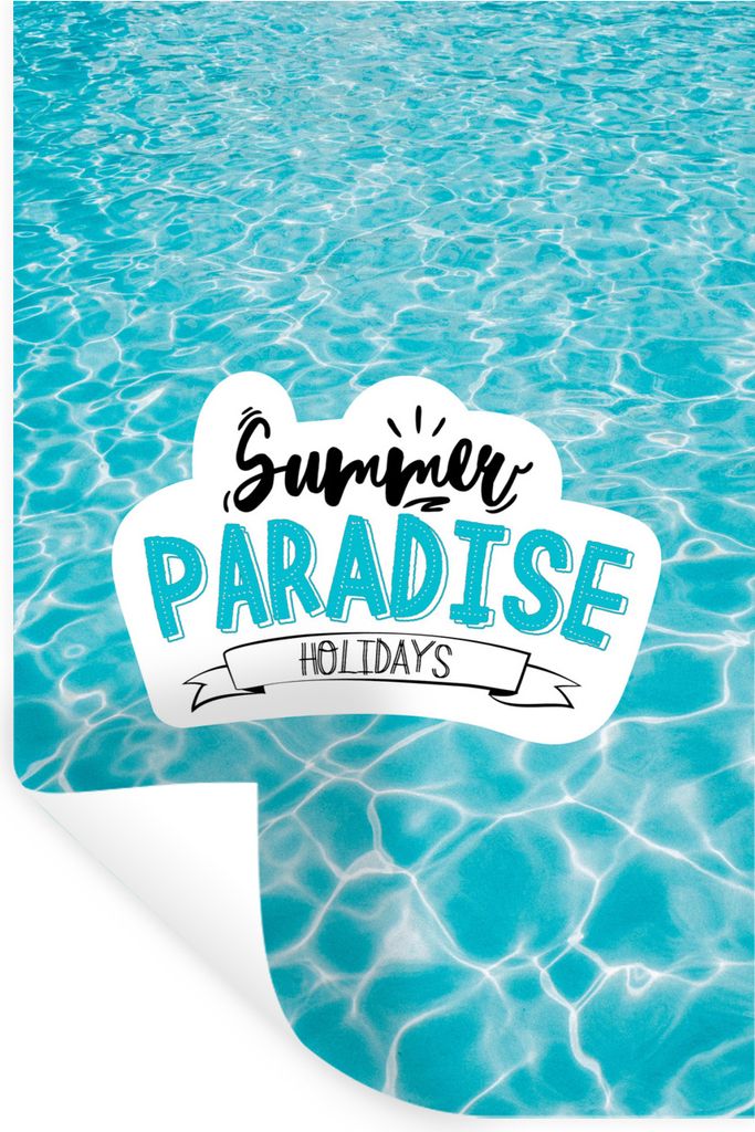 MuchoWow Wandtattoo Wandsticker Wandaufkleber Sommer - Zitat - Meer 40x60 cm Selbstklebend und Repositionierbar - Wierderverwendbar - Selbstklebend