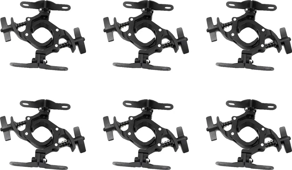 Supports de montage pour éclairage de scène LED - 6 crochets alu robustes