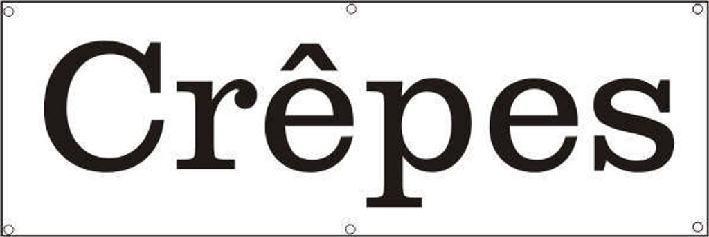 Werbeplane / Gerüstplane - p070 - CREPES - NEU - 300 cm x 100 cm - für Baustelle, Garten, Zaun oder Veranstaltung