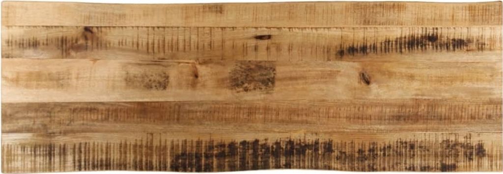 Tischplatte mit Baumkante 140x40x2,5 cm Raues Mango Massivholz