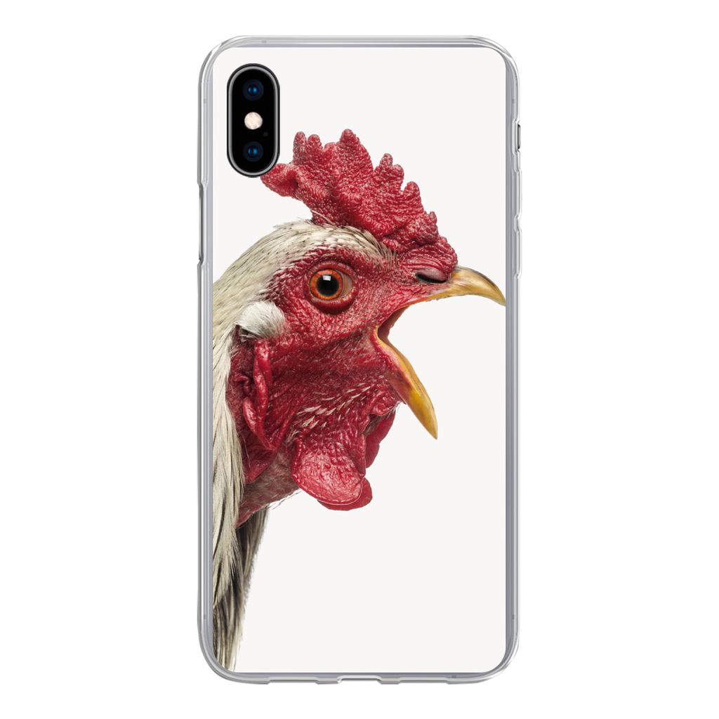 MuchoWow Handyhülle Schutzhülle Hülle für iPhone Xs Hahn - Tiere - Bauernhoftiere - Jungen - Kinder - Mädchen Silikon Softcase Handy Hülle ...