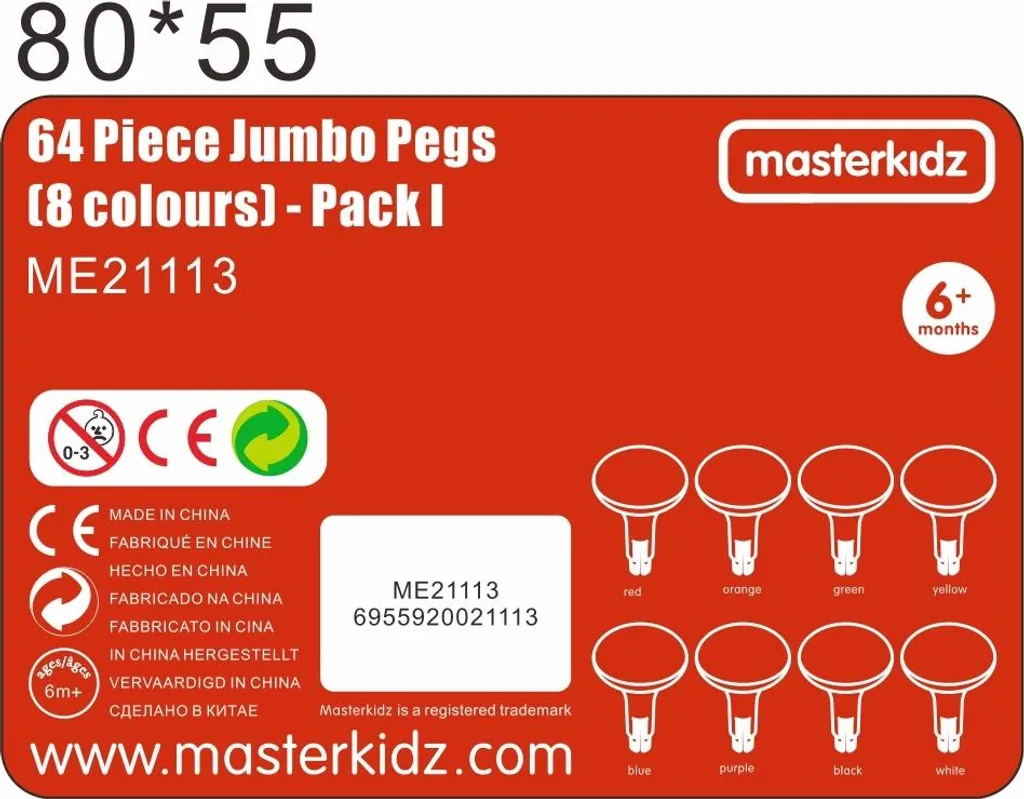 Accessoires de Motricité Fine : 64 Chevilles pour Planche Masterkidz - 6