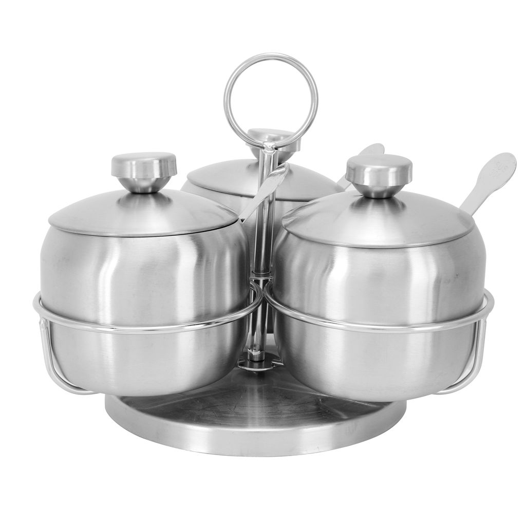 Gewürzdosen Set drehbar – Gewürzbehälter für Salz, Zucker & Gewürze mit Deckel und Löffel, Küchen Organizer & Vorratsdose