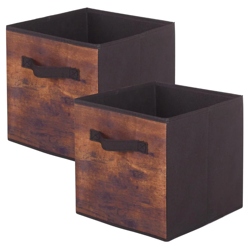 Rangement jouets et vêtements : Lot de 2 boîtes en tissu pliables
