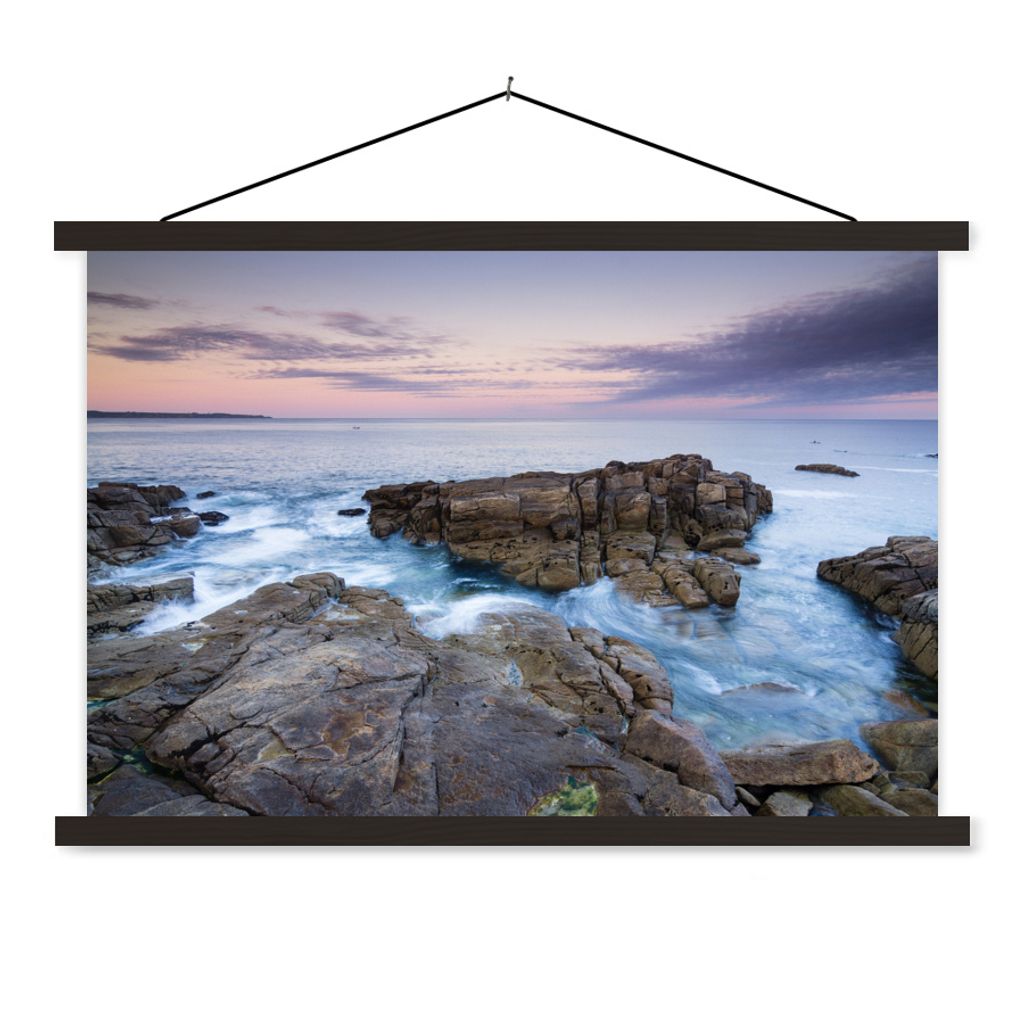 MuchoWow Textilposter Die Küste der Bretagne 120x80 cm mit schwarzem Rahmen - Wanddeko