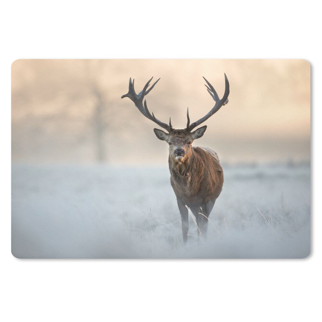 MuchoWow Mauspad Mousepad Hirsche - Natur - Winter 27x18 cm - Mousepads - Maus Mat - Pad - Mausunterlage - Büroartikel - Desk Matten