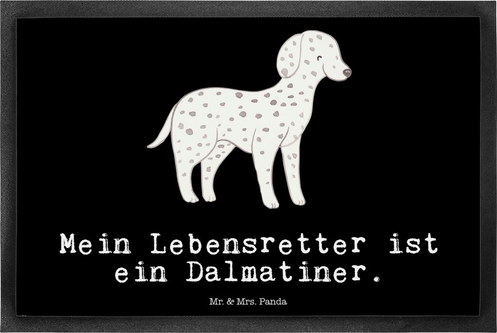 Mr. & Mrs. Panda fußmatte Dalmatiner Lebensretter 40 x 60 cm - Schwarz - Geschenk, Dalmatinac, Schmutzmatte, Schmutzfangmatte, Fußabstreifer, Sau...