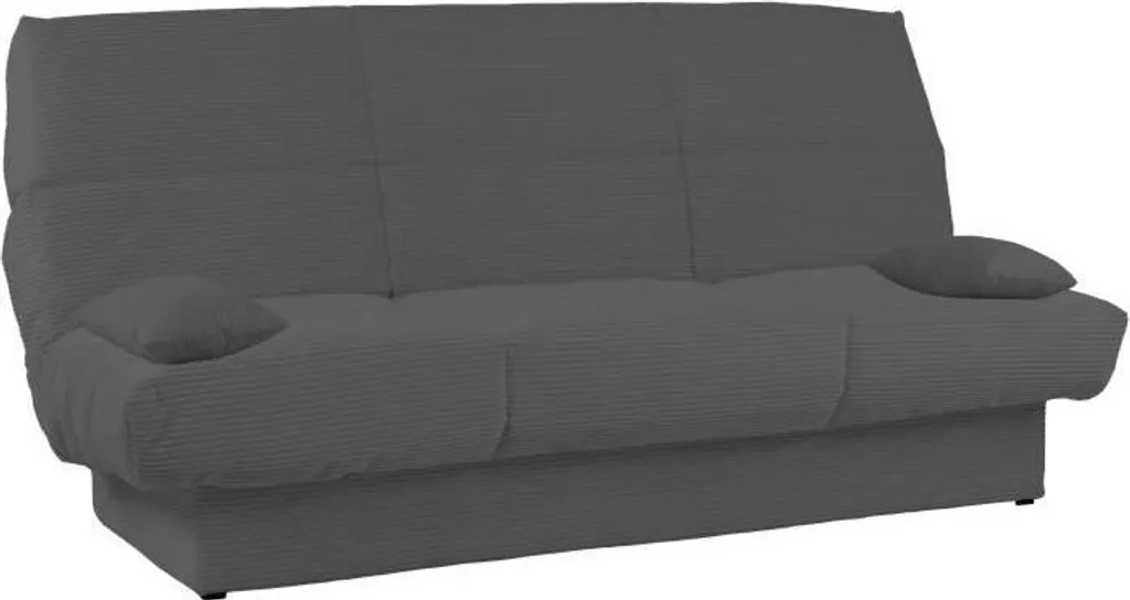 Canapé convertible 3 places velours côtelé gris anthracite modèle CLEM