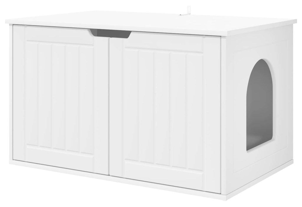 vidaXL Katzenhaus Weiß 85 x 55 x 50,5 cm Holzwerkstoff Produktbild 