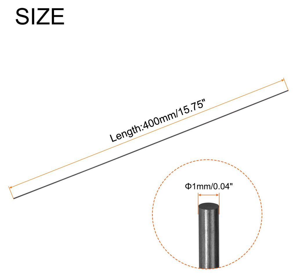 Kohlefaserstab, 1mm x 400mm Kohlefaserstange fš¹r RC Flugzeug DIY Basteln Drachen Flš¹gelrohr Quadcopter Arm Reparatur Packung mit 30 Stš¹ck