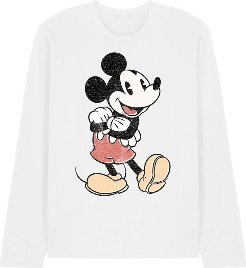 Disney - T-Shirt für Herren/Damen Uni, Langärmlig TV28594 (M) (Weiß)